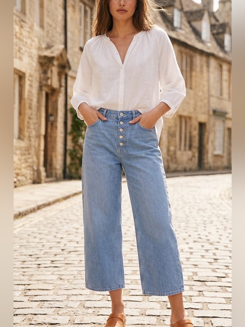 We The Free-Light Blue Women’s Denim Jeans - Classic Button-Fly  Size 28 -NWOT
